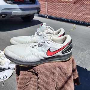 Nike White and Red Mesh Sneakers